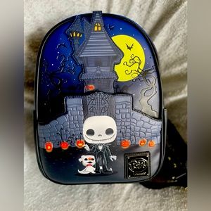 Loungefly Disney NBC Jack Skellington House Mini Backpack POP! NWT‎